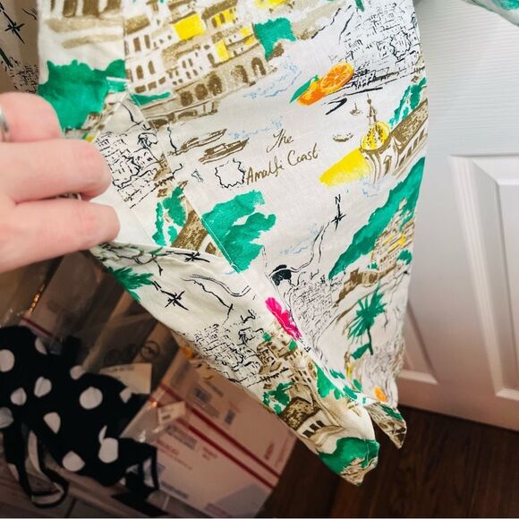 Cynthia Rowley Almafi Coast Linen Shirt Dress Roll Tab Pockets Mini M NWOT - Picture 8 of 13